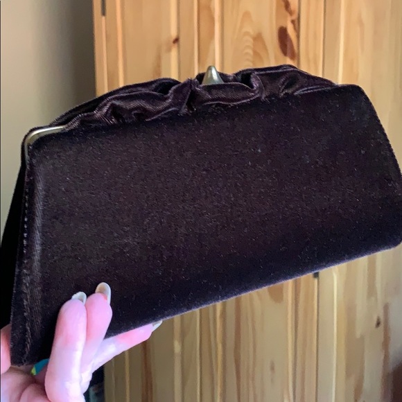 Vintage Brown Velvet Bag - Picture 2 of 3